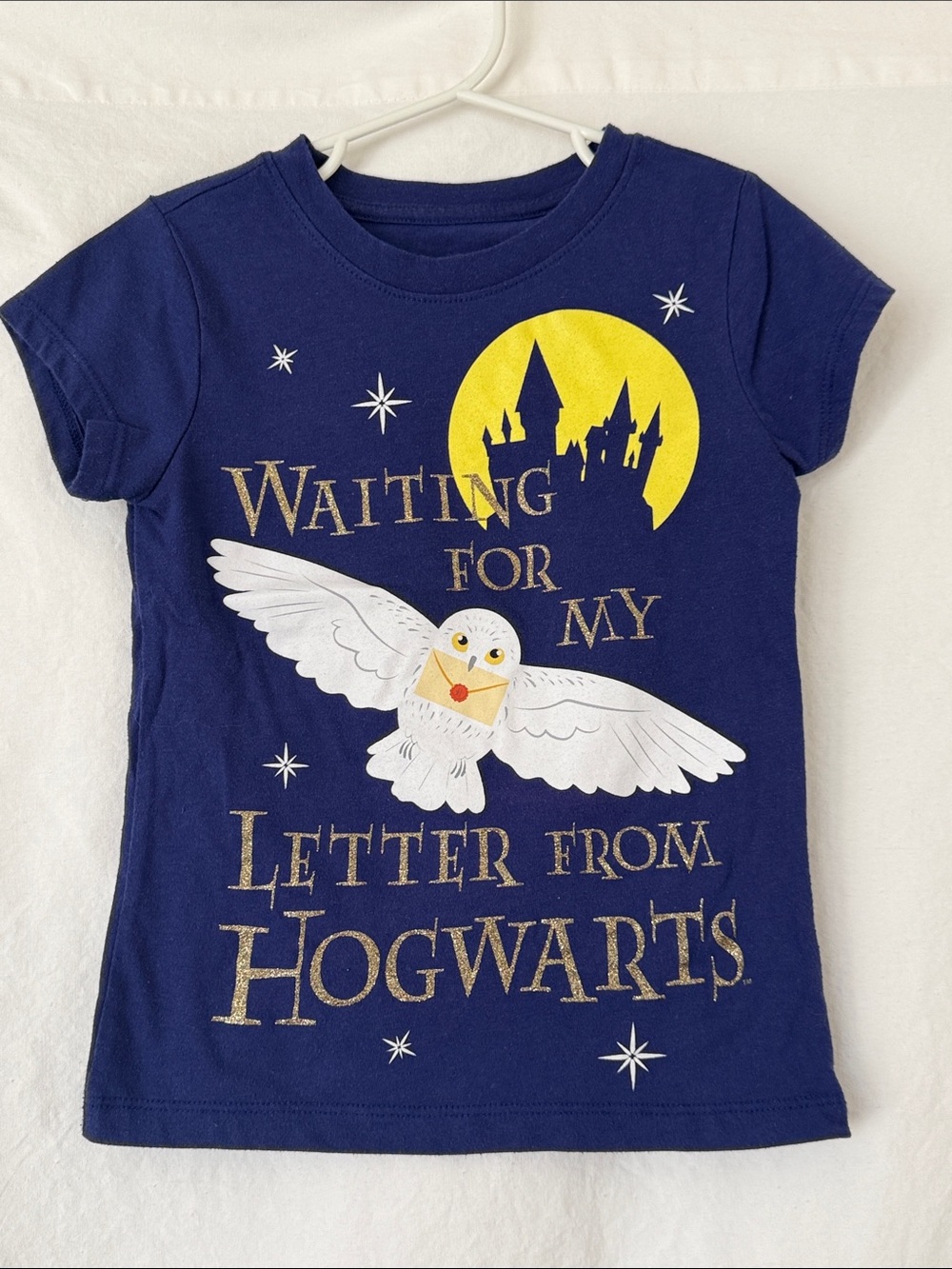 Navy Kids 'Waiting for My Letter' Short Sleeve Tee